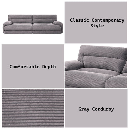 Cadenza Corduroy Loveseat - Gray