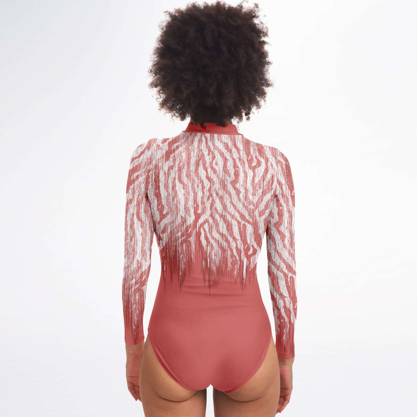 Coral Long Sleeve Swimsuit | One Piece Bodysuit Rash Guard UPF 50+