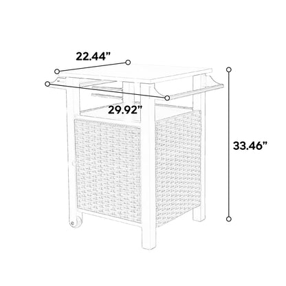 Single Door Outdoor Bar Cart with Stainless Steel Tabletop