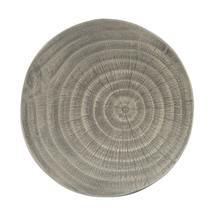 Hollow Side Table Wood-Like Texture Grey