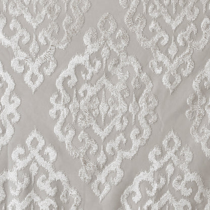 Knitted Jacquard Damask Total Blackout Grommet Top Curtain Panel