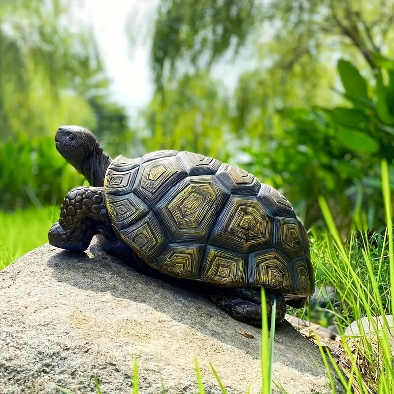 21.3" Large Realistic Resin Turtle Garden Sculpture