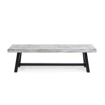 Tranquilizer Outdoor Acacia Wood Bench With Slat Panel Design