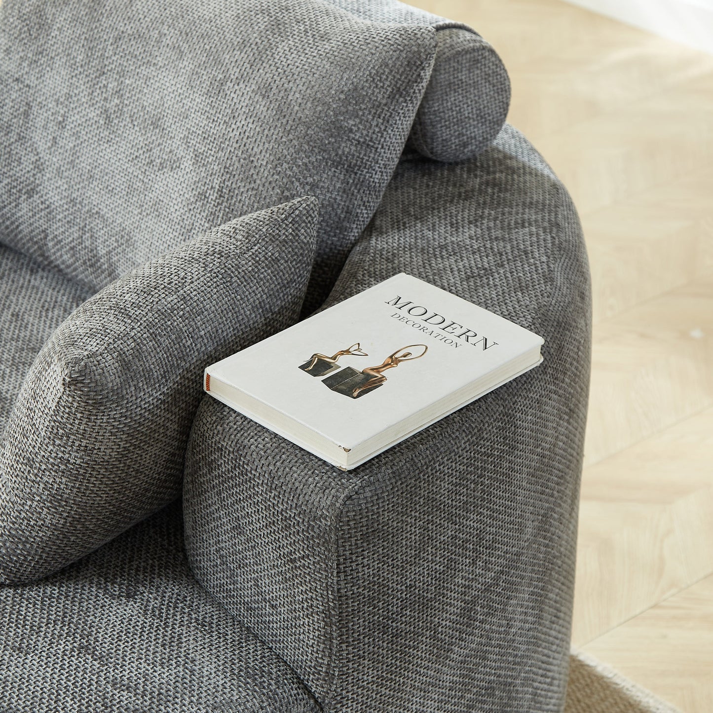 55'' Chenille Foam Single Swivel Chair
