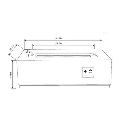 42" Propane Gas Fire Pit Table with Glass Wind Guard