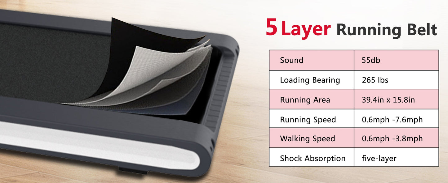 2 in 1 Under Desk Treadmill 2.5HP Folding Electric Machine