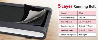 2 in 1 Under Desk Treadmill 2.5HP Folding Electric Machine