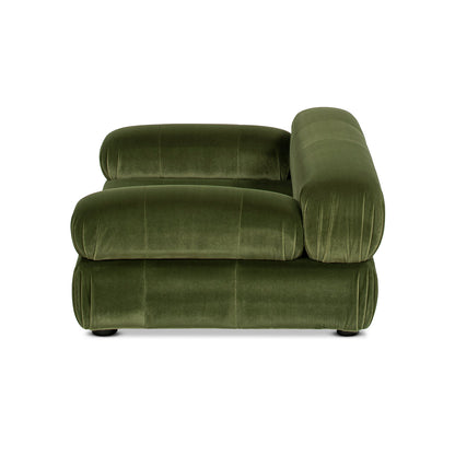 Marcel Upholstered Modern Small to Medium Pet Bed For Dogs and Cats Olive Green Velvet