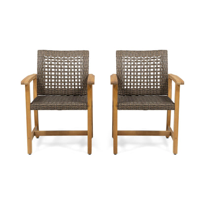 Hampton Outdoor Dining Chair Set of 2 - Brown
