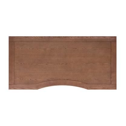 Dauphin Gold Accent 5-Drawer Wood Executive Desk Brown Ash Wood & Veneer