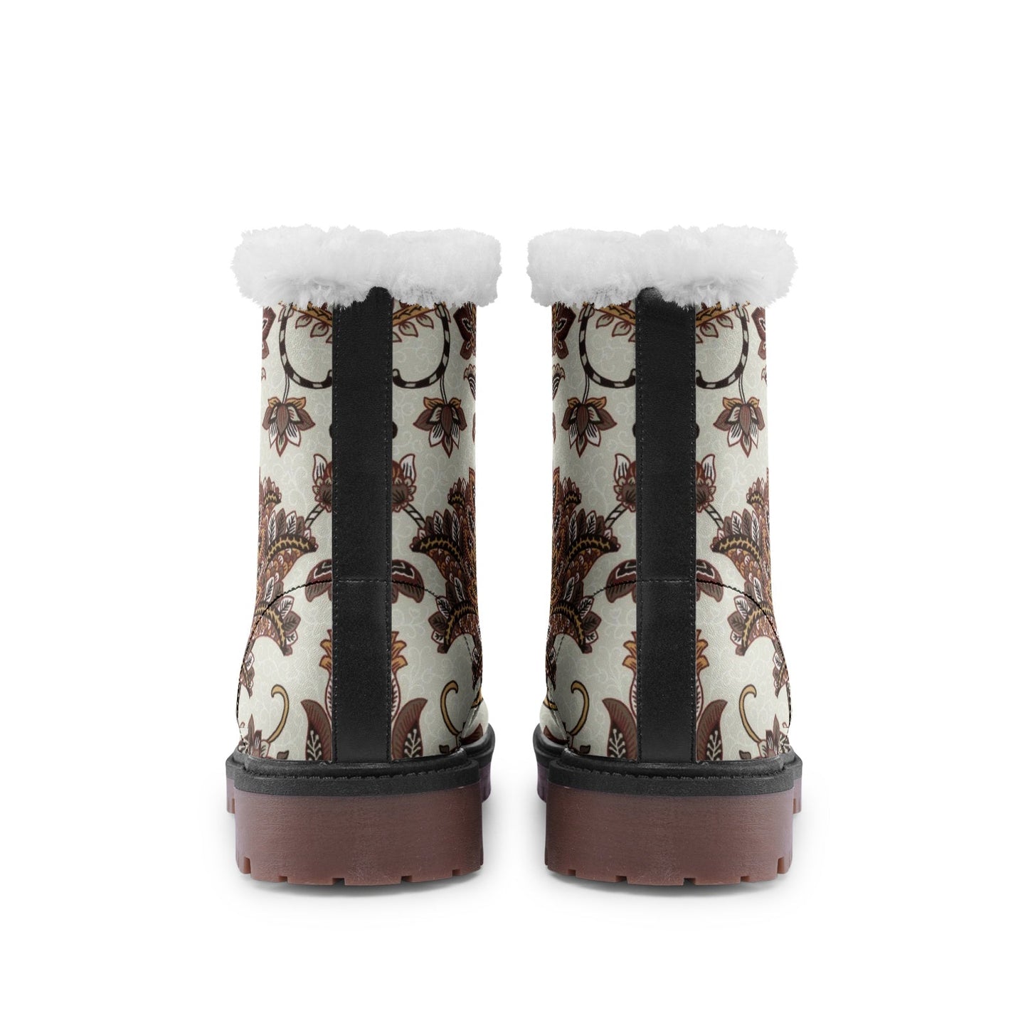 Spirit Ember Lace Up Boots | Cold Season Vegan Leather Combat Boot with Faux Fur Lining