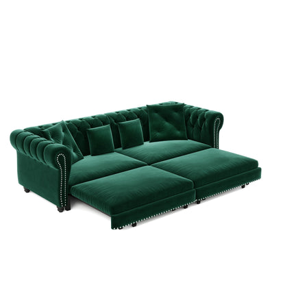 3 In 1 Pull Out Sofa Bed With Movable Ottoman