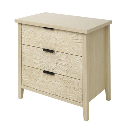 3 Drawer Cabinet - Natural Wood Finish