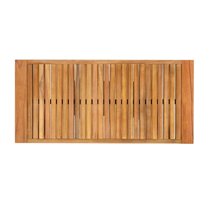 2-Piece Outdoor Teak Acacia Wood Conversation Set