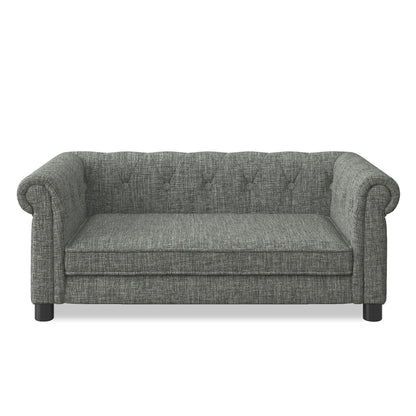 Modern Linen Fabric Light Grey Elevated Pet Bed