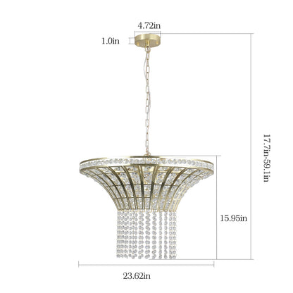 8-Light 23.6' Wide Crystal Waterfall Chandelier