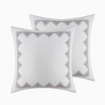 King/Cal King Cotton Printed Duvet Cover Set with Chenille