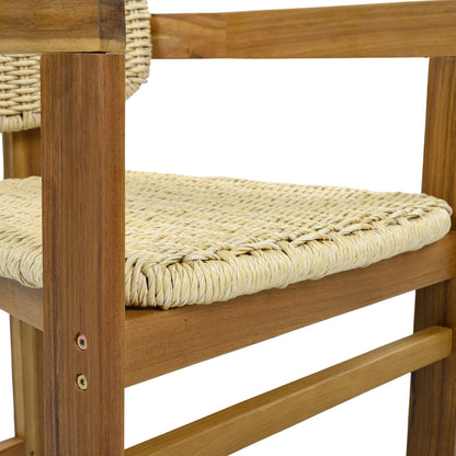 Outdoor Woven Rattan Chair Set Two Accent Chairs
