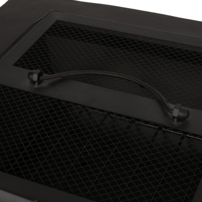 Outdoor 29' Square MgO Wood-Burning Fire Pit, Dark Gray