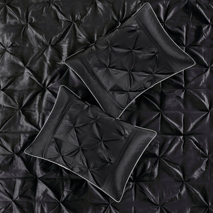 7 Piece Tufted Comforter Set Black King
