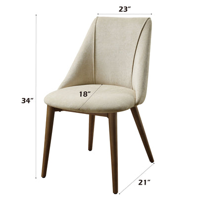 Willene Polished Microfiber Side Chair (Set of 2) - Beige