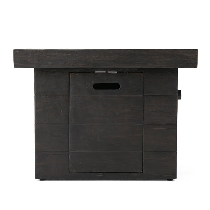 Anchorage 32'' Wood Square MGO Fire Pit Brown - 40,000 BTU