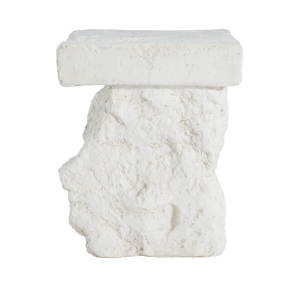Talia Outdoor Patio Modern Artistry MGO Side Table, White