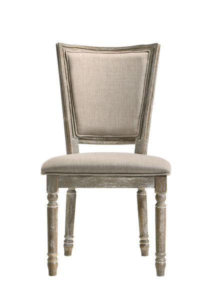 Gabrian Two Tone Reclaimed Side Chair Set of 2 - Beige / Gray