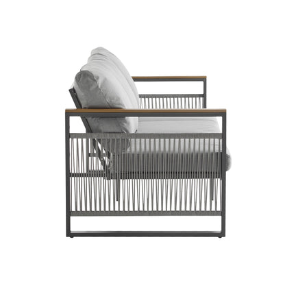 4-Pieces Outdoor Metal Patio Furniture Set with Cushions