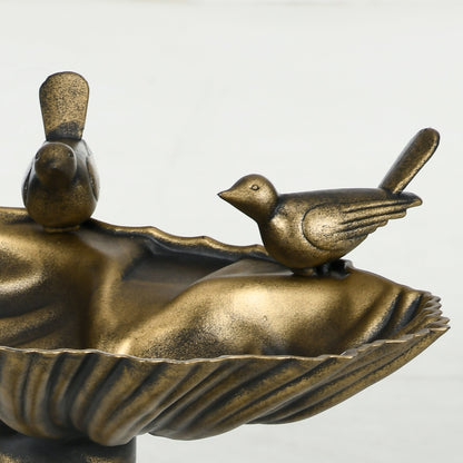 Outsunny 32' Antique Bird Bath with Pedestal Flower Planter Base