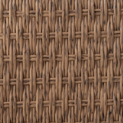 Patio 4-Piece Brown PE Wicker Sofa Set with Grey Cushions