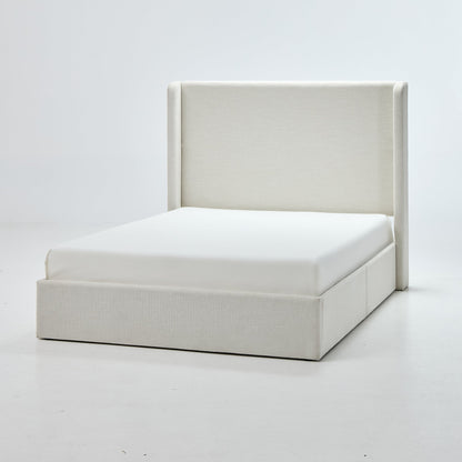 Caron Upholstered Wingback Bed with 54" High Headboard
