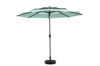 Aluminium 10ft 3 Tier Auto-Tilt Outdoor Patio Umbrella - Light Green