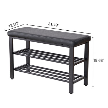Shoe Bench With Cushion, Storage Seat For Entryway