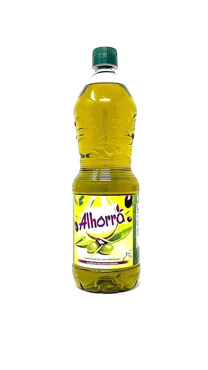 Alhorra Moroccan Virgin Olive Oil, First Cold Pressed, (1 Liter) 34 Fl Oz
