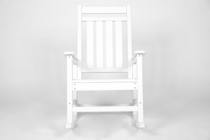 Oversized Rocking Chair with Wood-Texture Outdoor Design