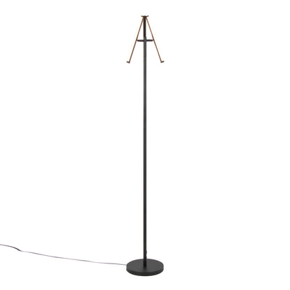 Icicle 65' Modern Swivel Floor Lamp in Black Metal