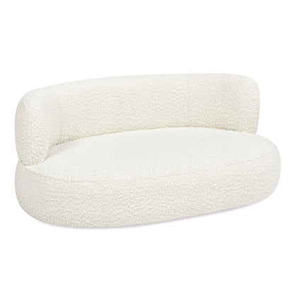 Shep 36' Curved Dog Sofa Bed, Medium, Ivory White Boucle