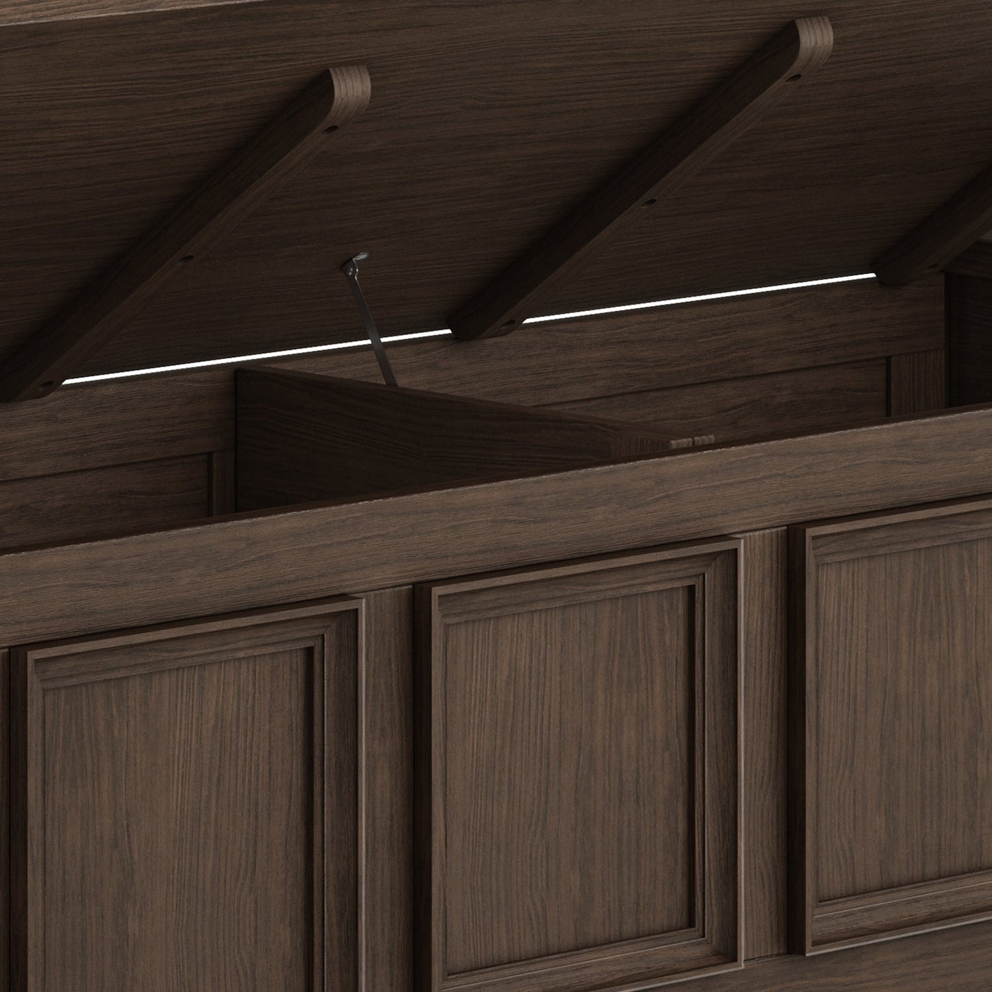 Amherst Solid Wood Entryway Storage Bench in Farmhouse Brown