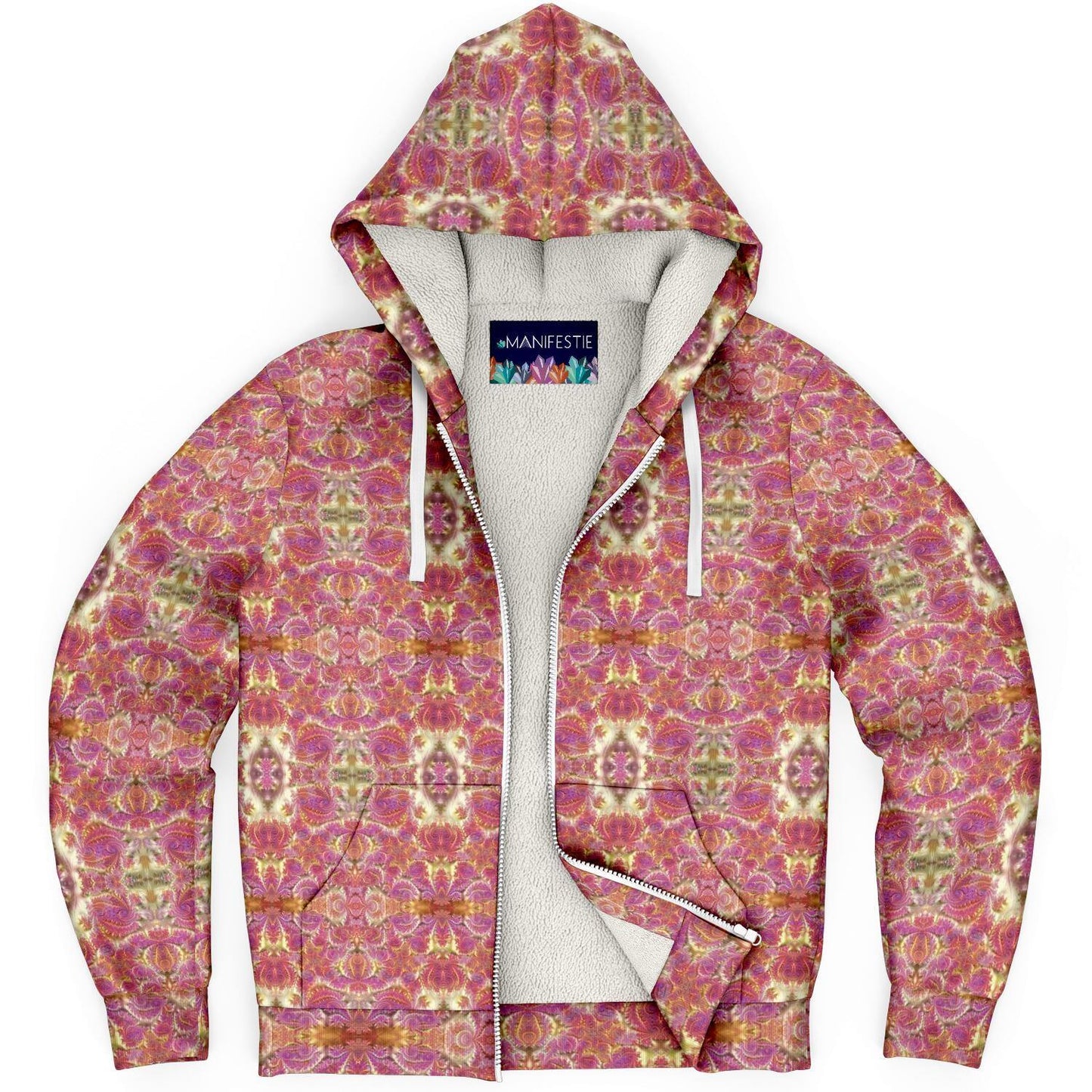Fractal Rose Gold Premium Sherpa Lined Zip Hoodie