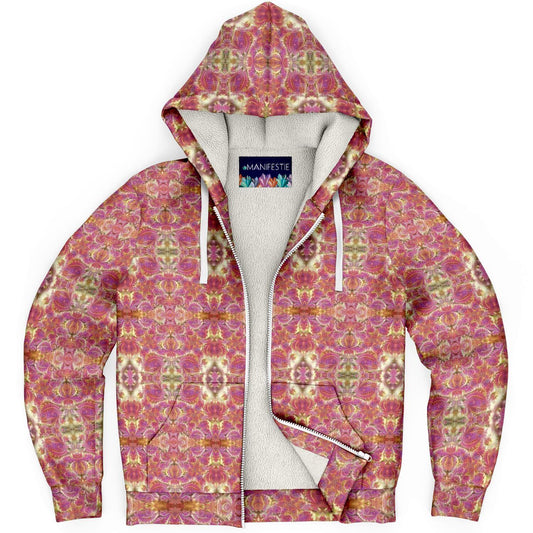 Fractal Rose Gold Premium Sherpa Lined Zip Hoodie