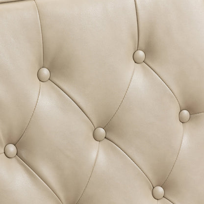 Modern Accent Chair Lounge Chair with Sturdy Wood Legs in Camel PU Leather
