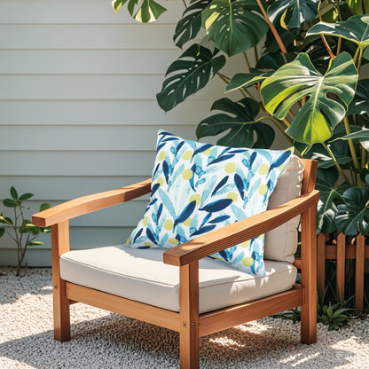 2 Pack Outdoor Waterproof Pillows - Blue Leaf (18x18 Inch)