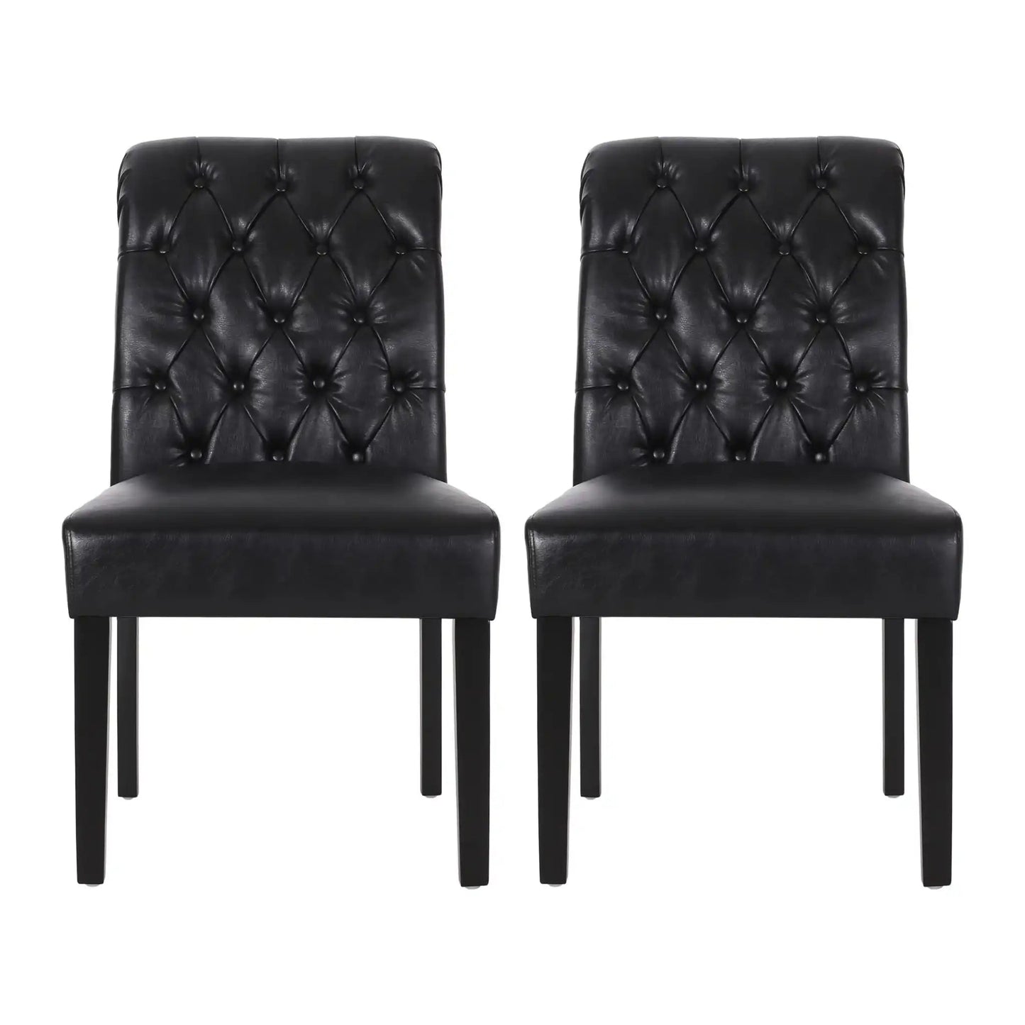 Broxton Tuft Dining Rolltop Chairs With Button Tufted Backrest (Set of 2)