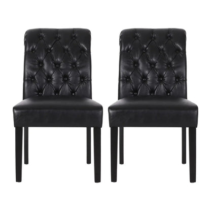 Broxton Tuft Dining Rolltop Chairs With Button Tufted Backrest (Set of 2)