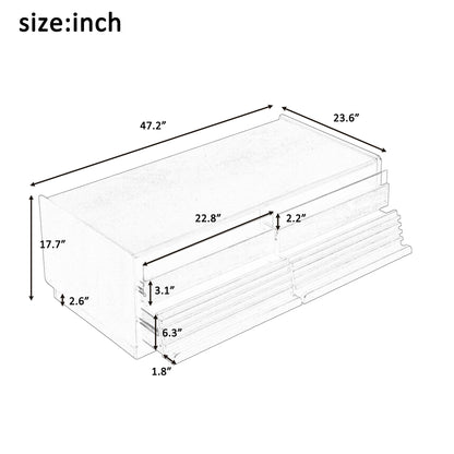 Modern Rectangle Coffee Table with 4 Drawers and 2 Display Shelves
