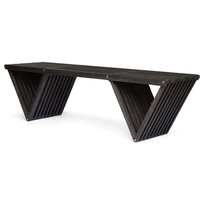 Gloaming Outdoor Bench With Slat Design And Triangular Base
