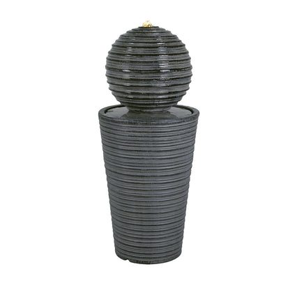 31.5' Tall Striped Concrete Column Fountain with LED Light