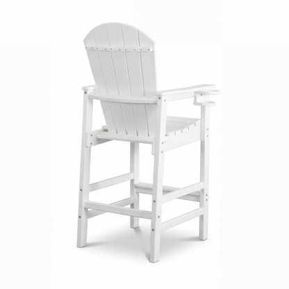 HDPE Bar Height Adirondack Patio Chair Outdoor Bar Chair With Cup Holder And Armrests