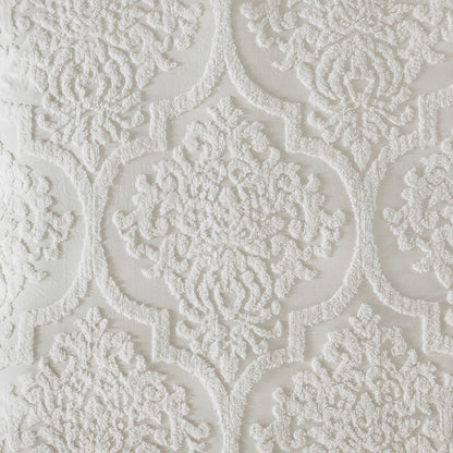 King/Cal King 3 Piece Tufted Cotton Chenille Damask Duvet Cover Set